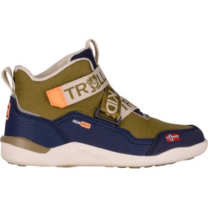 Trollkids Детски зимни ботуши Trollkids Kid's Nordfjord Barefoot Winter Hiker Winter boots - Spruce Green / Navy / Sandstone / Vivid Orange - размер 34 (EU) (702-4707-0517)