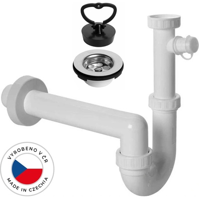 CERANO Umývadlový sifón s prípojkou práčka/umývačka U + pileta - 5/4" - plast - DN40/300 mm