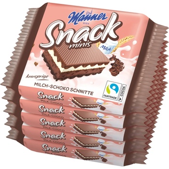 Manner Snack Мини млечен шоколад 5 броя x 25 г