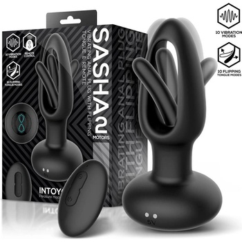 INTOYOU Sasha Vibrating Plug with Flipping Tongue & Remote Control Black