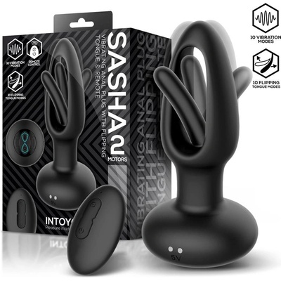 INTOYOU Sasha Vibrating Plug with Flipping Tongue & Remote Control Black