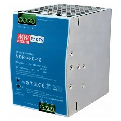 SPÍNANÝ NAPÁJECÍ ZDROJ PRO DIN RAIL MEAN WELL NDR-480-48 48V/480W/10A