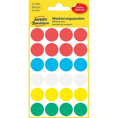 Avery Zweckform 3089 etikety 18mm 4 ks barevné