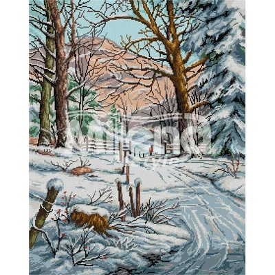 Milena Style Снежна алея - гоблен със схема конци Ariadna 1: 1