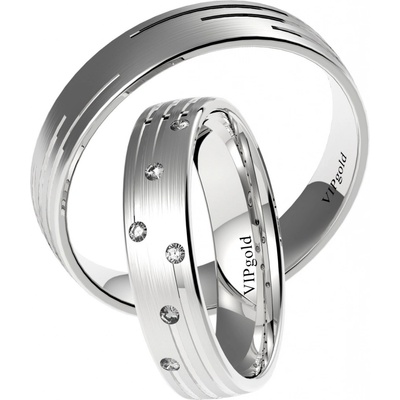 VIPgold Svadobné obrúčky 7448 biele zlato