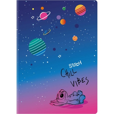 Patio Sešit A5 Stitch black vzor 1 linka