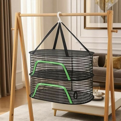 ELEMENTRIX STT257 Závěsná síť na sušení bylinek a hub 2 patra 50 × 70 cm