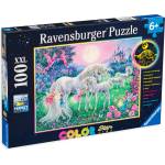 Ravensburger Светещ пъзел Ravensburger от 100 XXL части - Еднорози на лунна светлина (13670) - baby