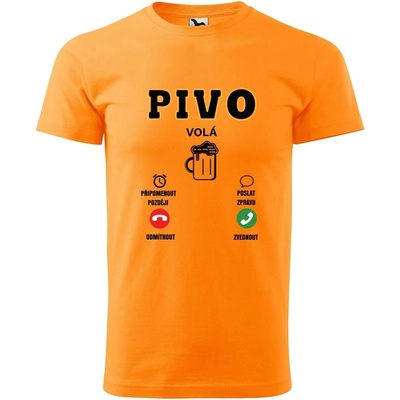 Dobrý Triko pánské tričko Pivo volá Tangerine orange