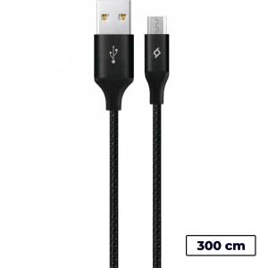Ttec Кабел ttec AlumiCable Micro USB Charge / Data Cable, 2.0, XXL, 3m - Черен
