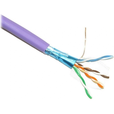FTP kabel PlanetElite, Cat5E, drát, LS0H, Dca, fialový, 305m