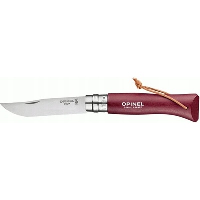 Opinel No.08 Colorama Burgundy Inox 12C27 jasan řemínek