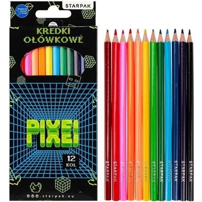 Pixel Game1 STK pastelky dřevěné krabička 12 barev 12 144