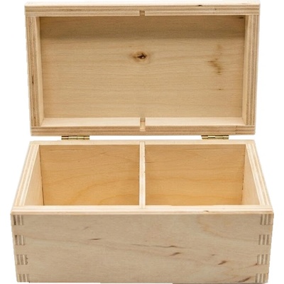 LASERWOOD Drevená krabička na čaj 2 priehradky