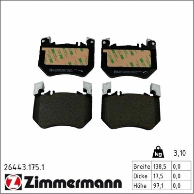 Sada brzdových destiček, kotoučová brzda ZIMMERMANN 26443.175.1