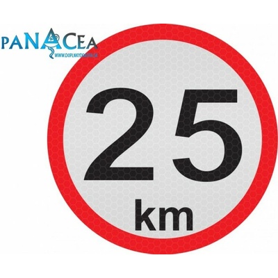 Samolepka reflexná - Obmedzená rýchlosť 25 (20cm) (C6)