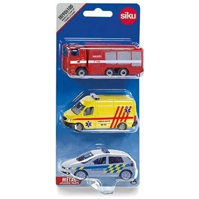 Siku SIKU Blister Policie hasiči ambulance česká verze 1:50