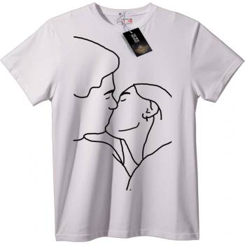 NOONEBRAND Тениска с линейно изображение за двойки - 2XL, Black