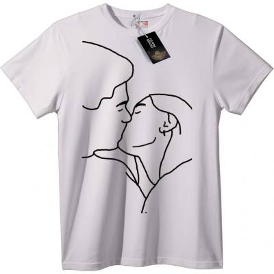 NOONEBRAND Тениска с линейно изображение за двойки - 2XL, Black