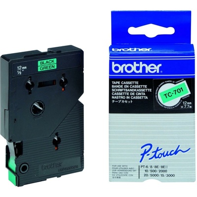 Brother TC-701 zelená laminovaná 12 mm x 7,7 m