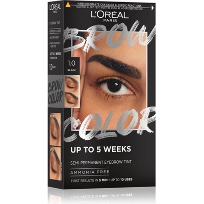 L'Oréal Paris Brow Color Semi-Permanent Eyebrow Tint barva na obočí 1.0 Black 1 ml – Zboží Mobilmania