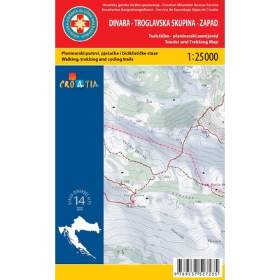 Dinara západ turistická mapa HGSS