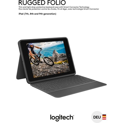 Logitech Rugged Folio pouzdro s klávesnicí Apple iPad 7. 8. 9. generace 920-009313