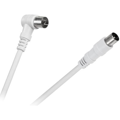 CABLETECH Koaxiálny kábel TV-VIDEO biely 10m rohový