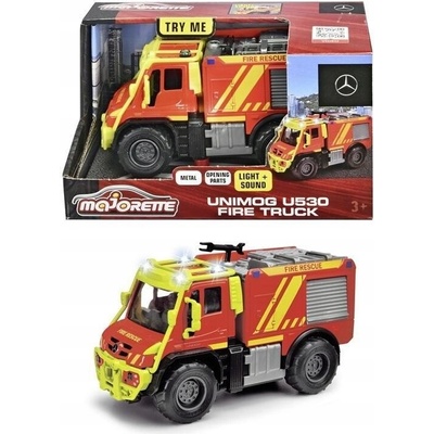 Majorette záchranné vozidlo kovové hasičské auto Unimog Sound Light 13 cm