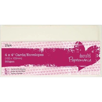 Docrafts Přání a obálky 10x10cm - 25ks 300g/m2