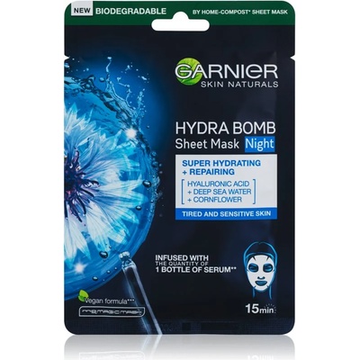 Garnier Skin Naturals Hydra Bomb подхранваща платнена маска за нощ 28 гр