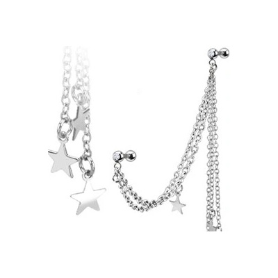 Piercingate činka do ucha hvězdičky PNC00090 čirá