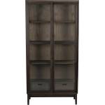 Rowico Кафява витрина от декор от дъб с плъзгащи се врати 100x203 cm Hazelton - Rowico (121156)