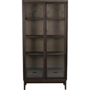 Rowico Кафява витрина от декор от дъб с плъзгащи се врати 100x203 cm Hazelton - Rowico (121156)