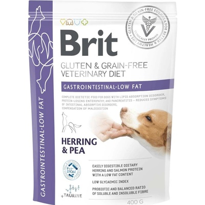 Brit Veterinary Diet Dog Grain Free Gastrointestinal Low Fat 0,4 kg