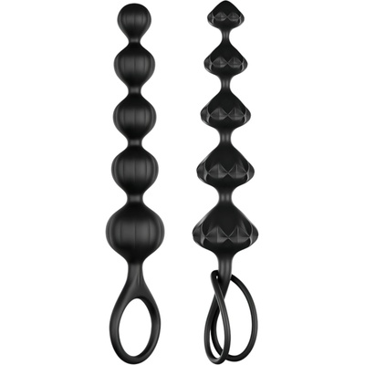 Satisfyer Love Beads - комплект черни анални мъниста