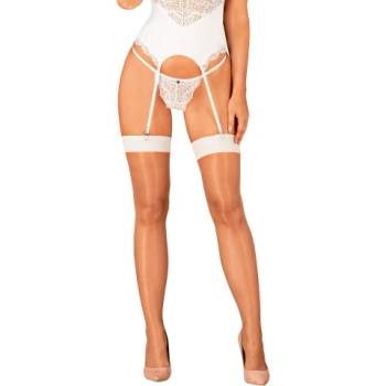 Obsessive Чорапи за жартиери Obsessive S814 бяла лента