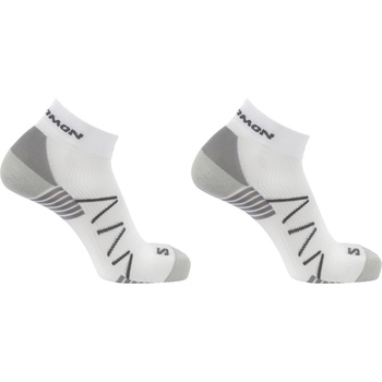 Salomon Мъжки чорапи Salomon Hornet Quarter 2 Pack Running Socks Mens - White/Grey