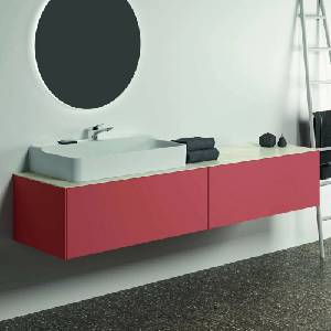 Ideal Standard Atelier Conca червено-оранжев матов стенен шкаф с 2 чекмеджета 200 см (T3987Y3)