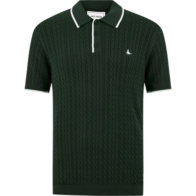 Jack Wills Блуза с яка Jack Wills Men's JW Braid Knitted Short-Sleeve Polo Shirt - Evergreen