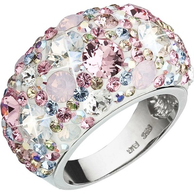Evolution Group Stříbrný prsten s krystaly Swarovski Magic Rose 35028.3