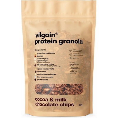 Vilgain Protein Granola Kakao a mliečna čokoláda 350 g