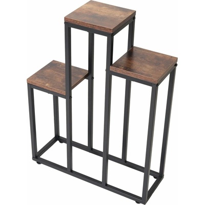 Bauerkraft H-021 Kovový patrový stojan na 3 květiny antický dub – Zbozi.Blesk.cz