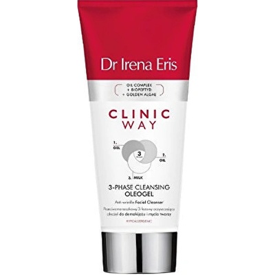 Dr Irena Eris Clinic Way třífázový čistící oleogel proti vráskám na odličování a mytí obličeje (Oil Complex + Biopeptyd + Golden Algae) 175 ml