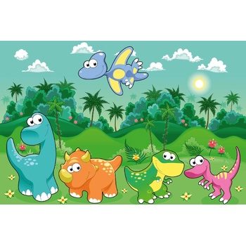 DIMEX ART s. r. o Флизелинов фототапет динозаври в гората 375 x 250 см