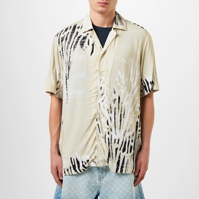 HUGO BOSS Men's Rayer Patterned Short-Sleeve Shirt - Light Beige 272
