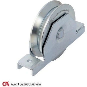 Vodiace koliesko ø 90mm pre zapustenie do jokla dvojložisková Combi Arialdo, V profil, nosnosť 390kg