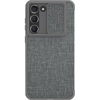 Nillkin Калъф с протектор за камера Nillkin Qin Cloth Pro Case за Samsung Galaxy S23 Plus, сив (KXG0057019)