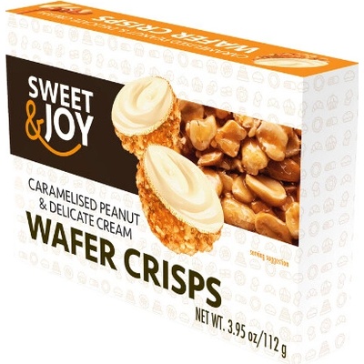 Sweet & Joy wafer crisps karamelizované orechy a krém 112 g