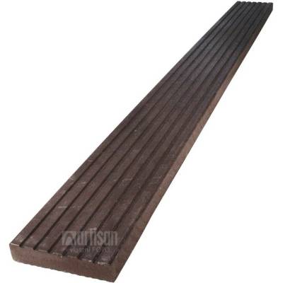 Plastová terasová prkna Transform 140x30x1500, rýhovaná, hnědá - recyklát